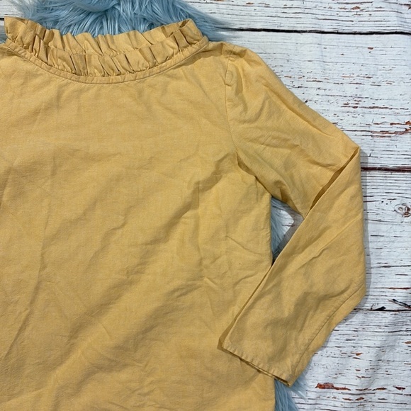 COS Orange Ruffle Neck Poplin Cotton Long Sleeve Top - Picture 6 of 8